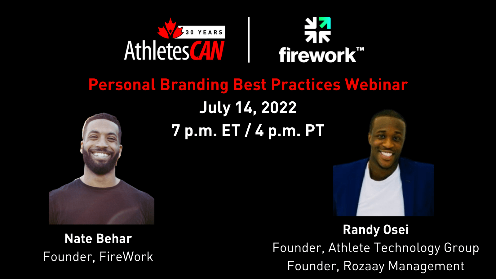 AthletesCAN and FireWork to host personal branding best practices webinar for members July 14