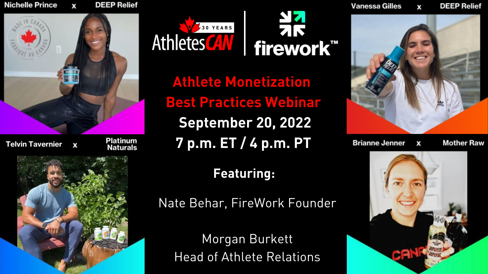 AthletesCAN and FireWork to host Athlete Monetization Best Practices webinar for members Sept. 20