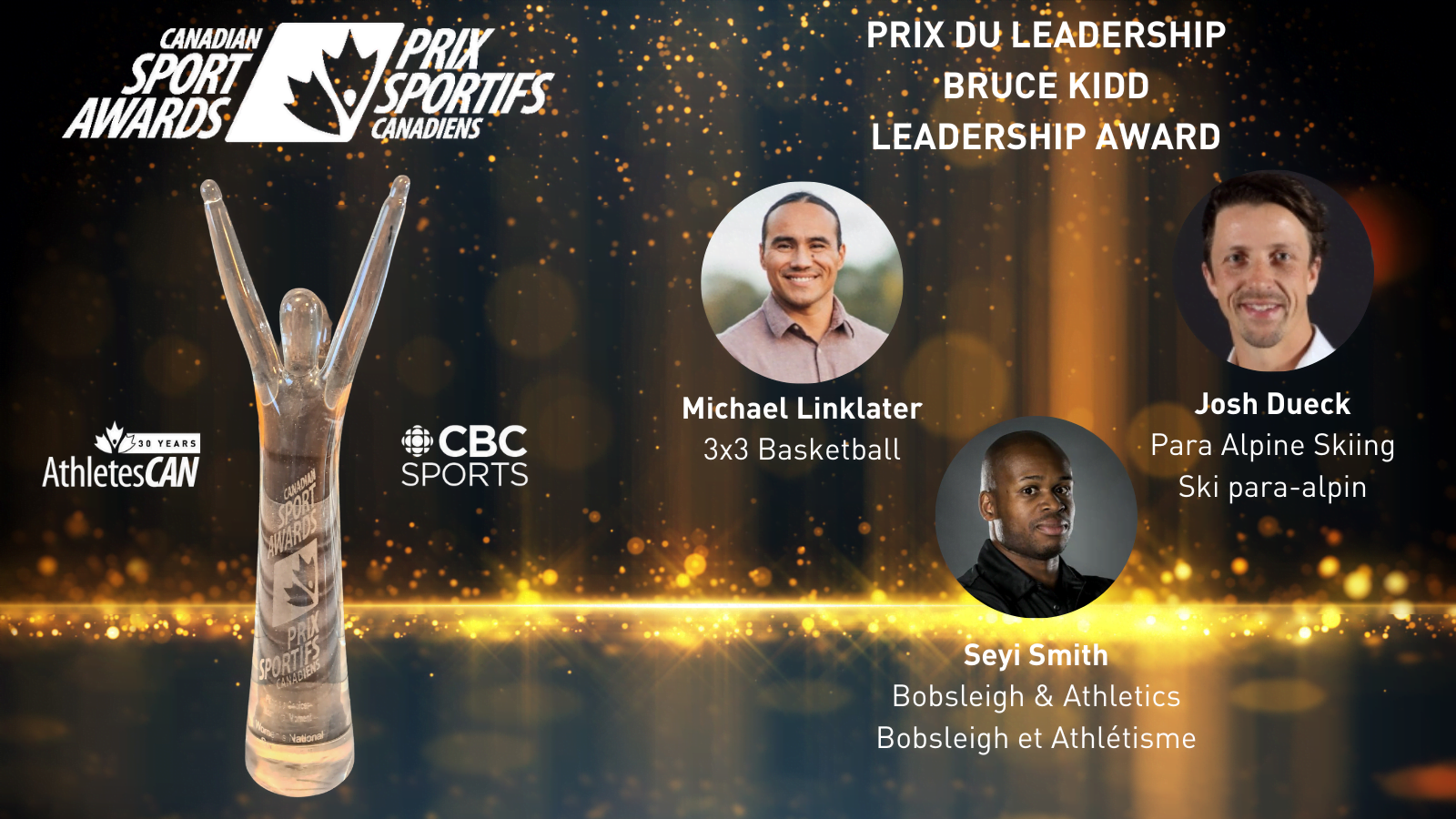 45es Prix sportifs canadiens : Nominés de Prix du leadership Bruce Kidd