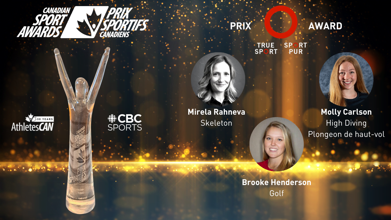 45es Prix sportifs canadiens : Nominés de Prix sport pur
